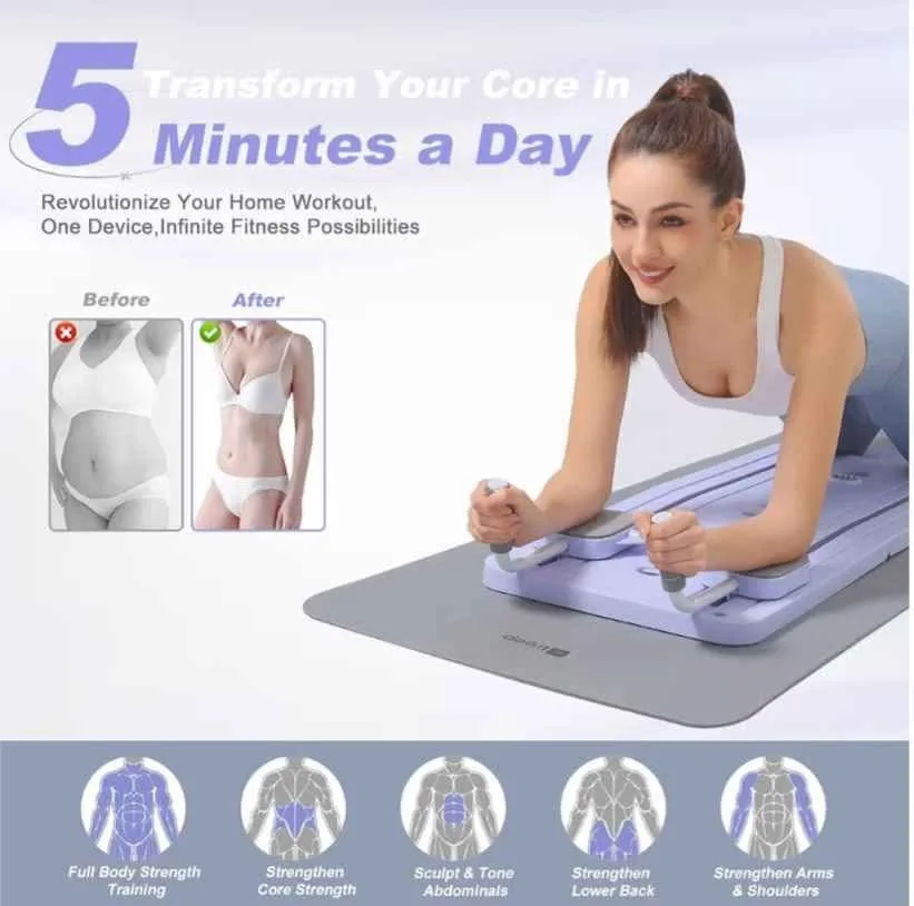 Pilates Reformer Machine - Foldable Multifunctional Abdominal image indicator(2)