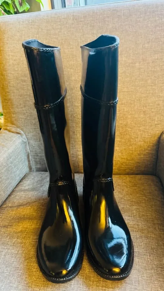 Michael Kors Women's Size 9 Tall Stockard Rain Boots Black image indicator(2)