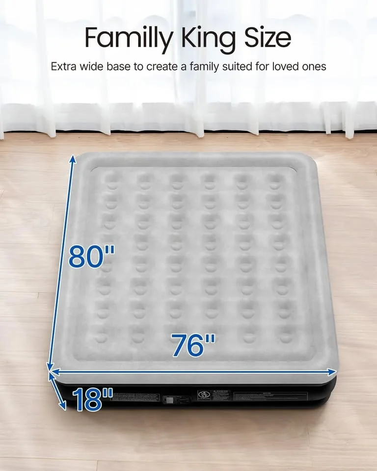 Airefina 18" Air Mattress King Size with Built-in Pump image indicator(2)