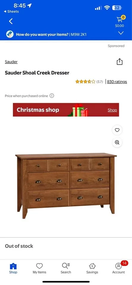 Sauder Shoal Creek Dresser