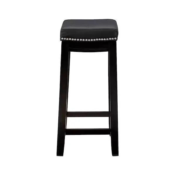 Concord Black Counter Stool with Faux Leather Seat image indicator(2)