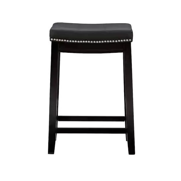 Concord Black Counter Stool with Faux Leather Seat image indicator(5)