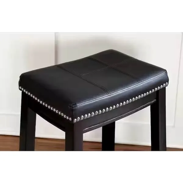 Concord Black Counter Stool with Faux Leather Seat image indicator(7)