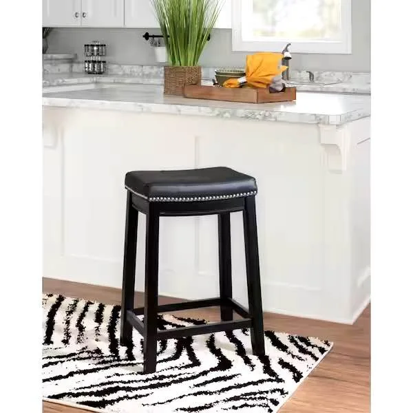 Concord Black Counter Stool with Faux Leather Seat image indicator(10)