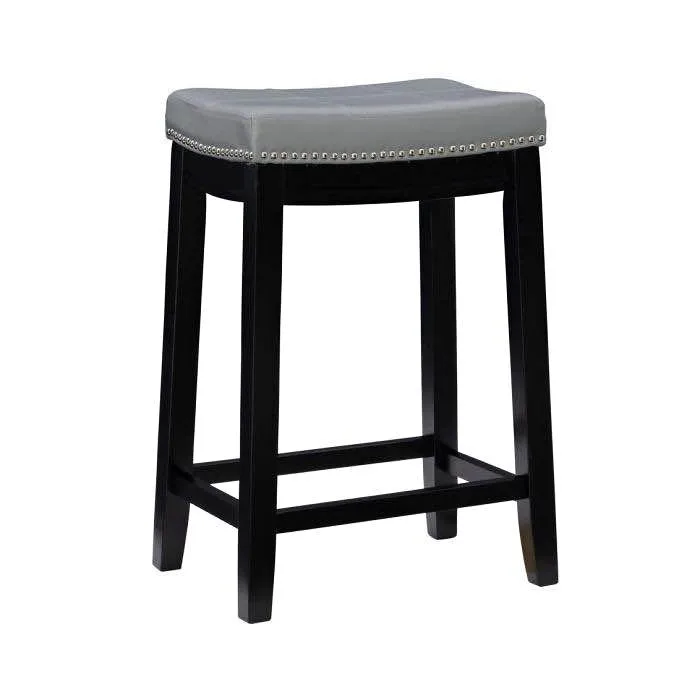 LINON CLARIDGE GRAY COUNTER STOOL