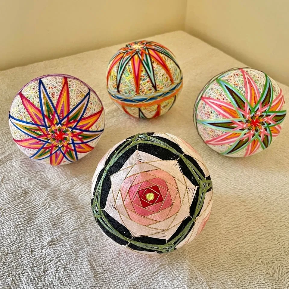 Handcrafted Japanese Temari Ball Set – 4 pieces