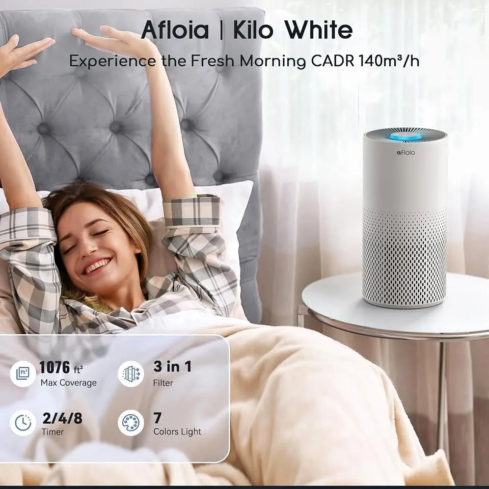 Afloia Air Purifiers for Bedroom Large Room Up to 1076 Ft²