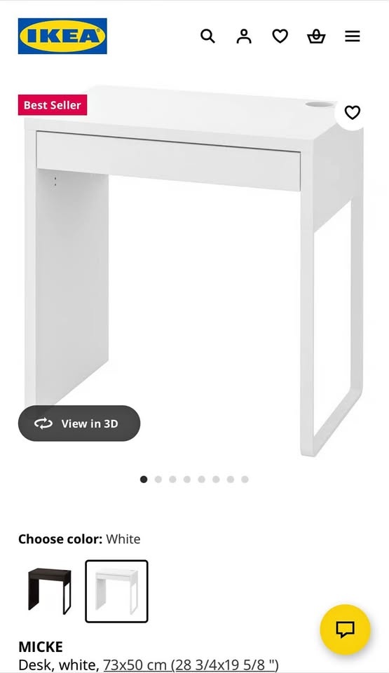 Moving sale MICKE - Desk, white, 73x50 cm
