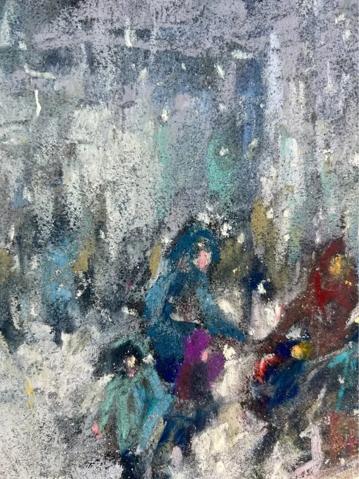 "Winter Morning Pickup" Original Pastel Painting image indicator(3)
