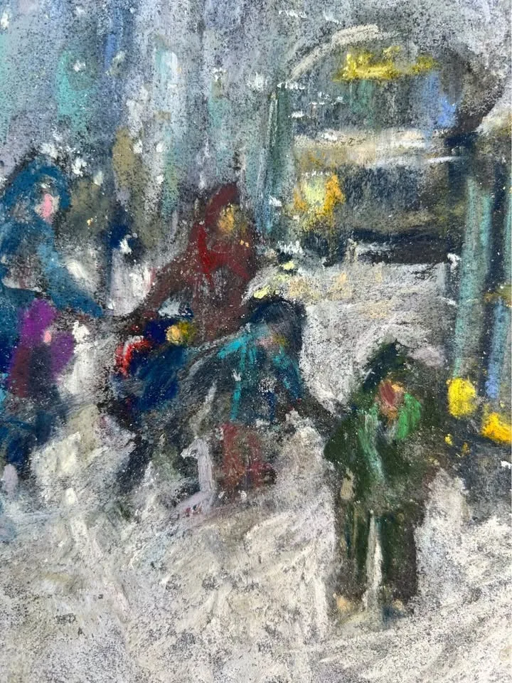"Winter Morning Pickup" Original Pastel Painting image indicator(4)