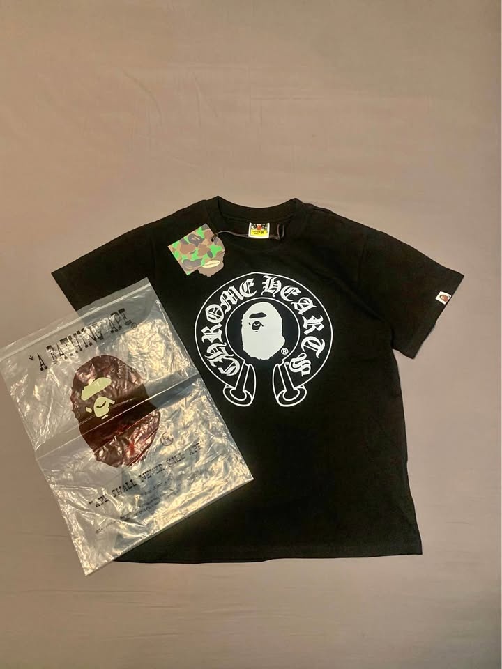 BAPE x Chrome Hearts Tee Black