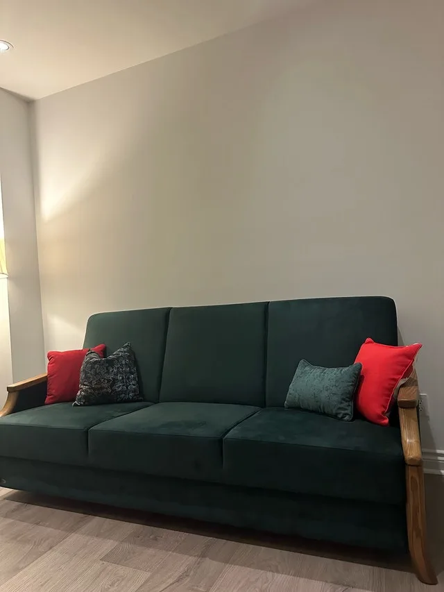 Green Velour Sofa Bed and Armchairs Set (3 pieces) image indicator(2)