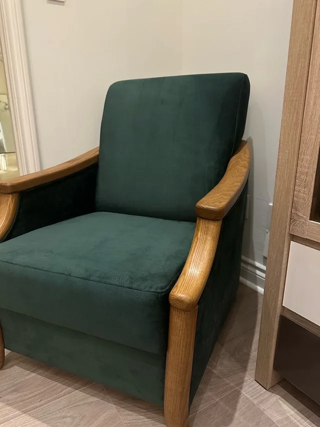 Green Velour Sofa Bed and Armchairs Set (3 pieces) image indicator(7)