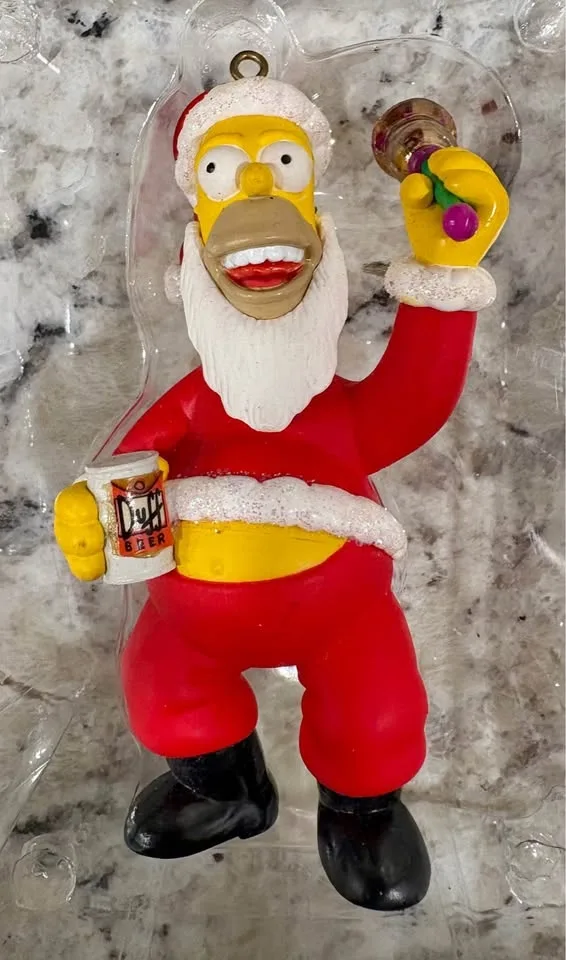 Homer Simpson Santa Ornament - Carlton Cards - 1999 image indicator(2)