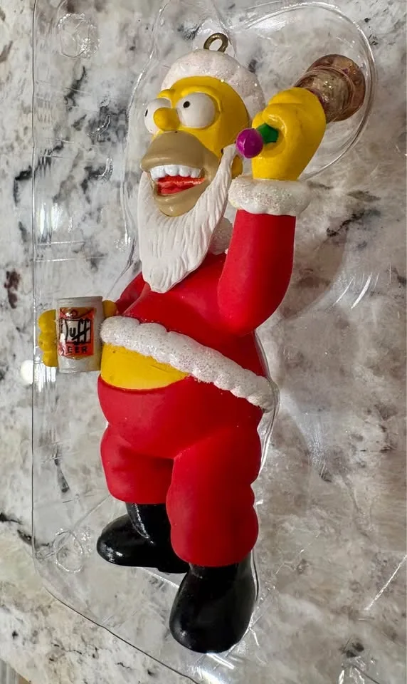 Homer Simpson Santa Ornament - Carlton Cards - 1999 image indicator(3)