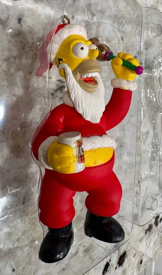 Homer Simpson Santa Ornament - Carlton Cards - 1999 image indicator(4)
