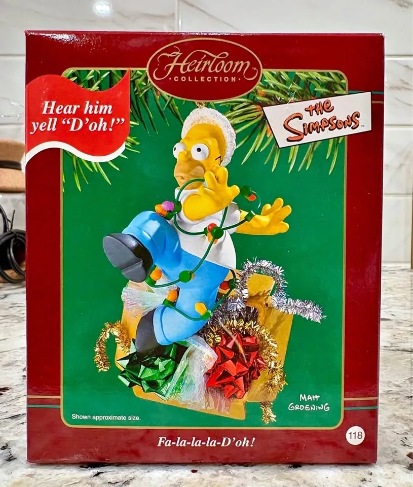 Homer Simpson Christmas Ornament - Carlton Cards - 2003