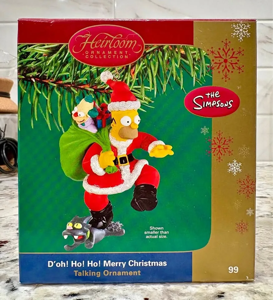 Homer Simpson Vintage Christmas Ornament- Carlton Cards - 2004