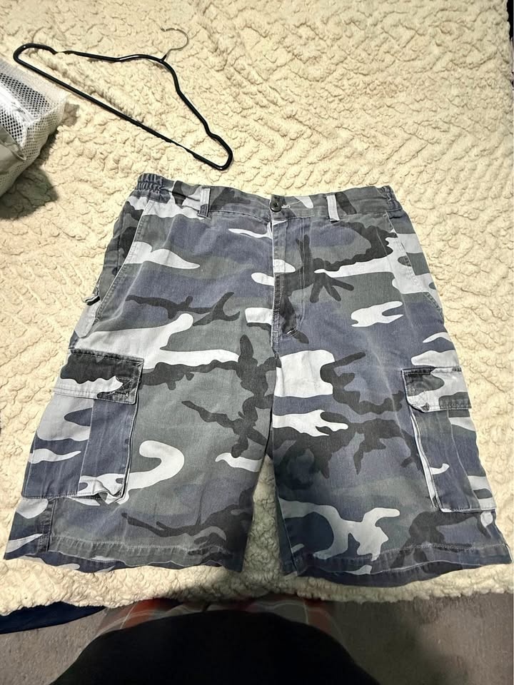 gray camo shorts