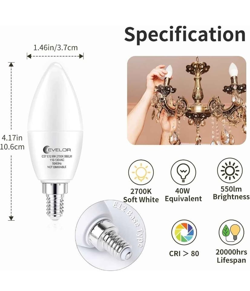 LED E12 Candelabra Bulbs(6/pack) - photo 3