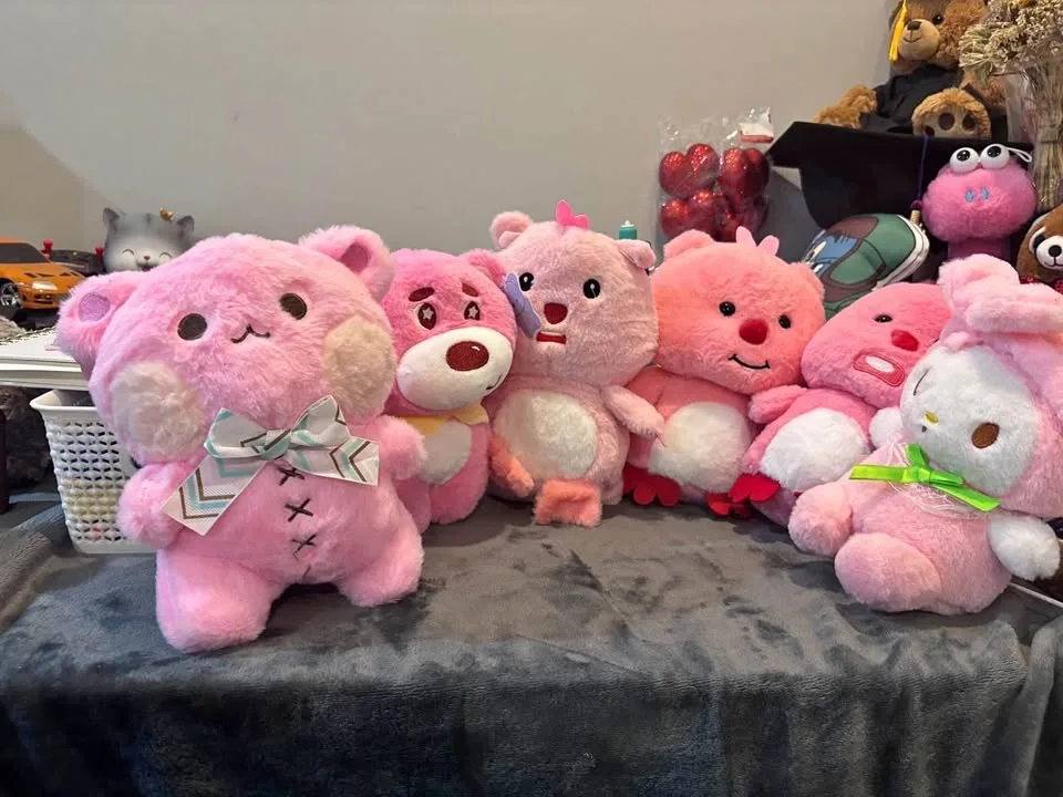 Bundle of 7 Adorable Pink Plush Toys – Excellent Condition!