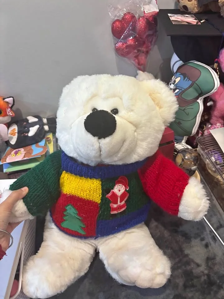 Cute Christmas Polar Bear Plush