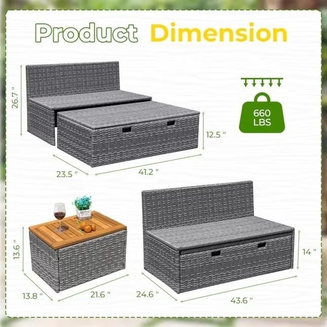 Vineego Wicker Outdoor Daybed - photo 2