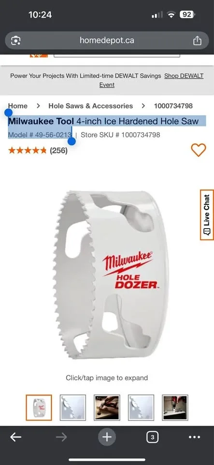 (Firm price) Milwaukee Tool 4-inch Ice Hardened Hole Saw