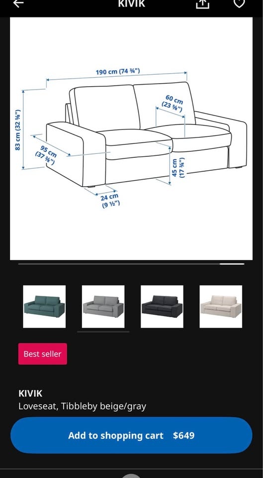 IKEA KIVIK Couchwith with Ottoman - photo 5