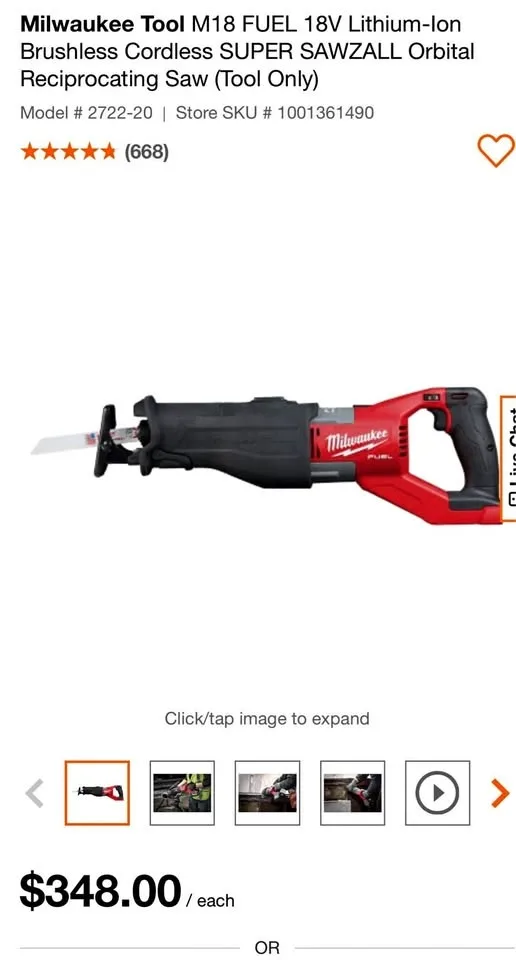 Sawzall milwaukee m18 fuel brand new in box