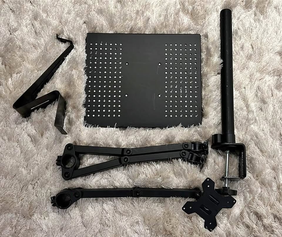 Black Adjustable Monitor and Laptop Desk Mount