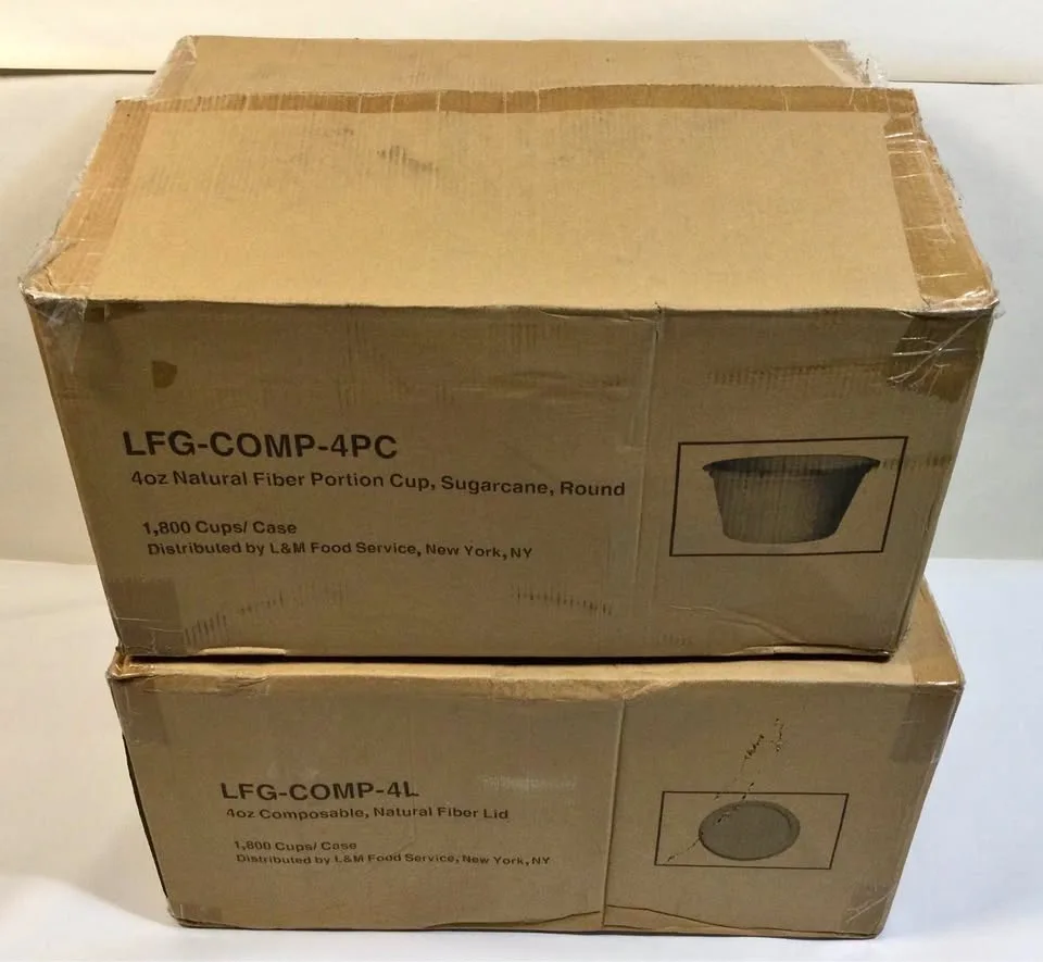 4 oz natural fiber, sugarcane 1,800 cups / 1,8000 lids #Cleanout