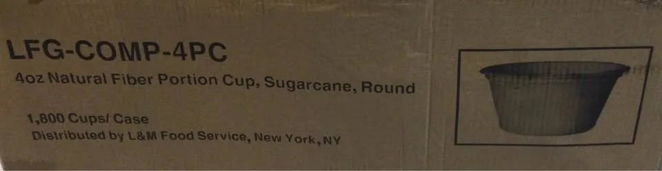 4 oz natural fiber, sugarcane 1,800 cups / 1,8000 lids #Cleanout image indicator(2)