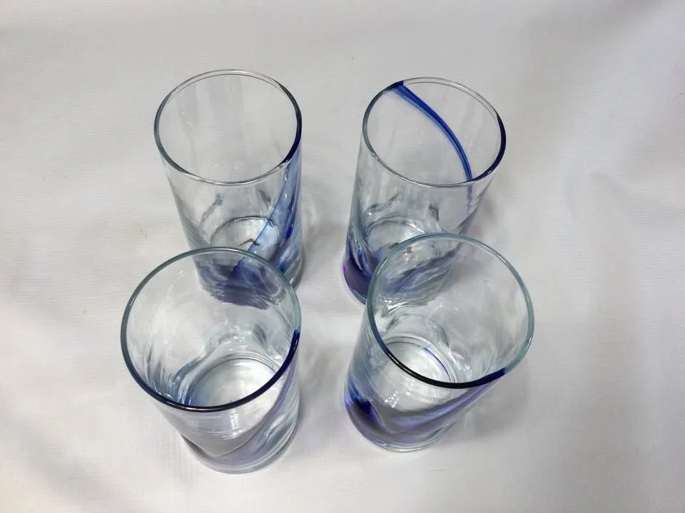 Lot of 4 Libbey Blue Ribbon Glasses 6” Tall #Cleanout image indicator(2)