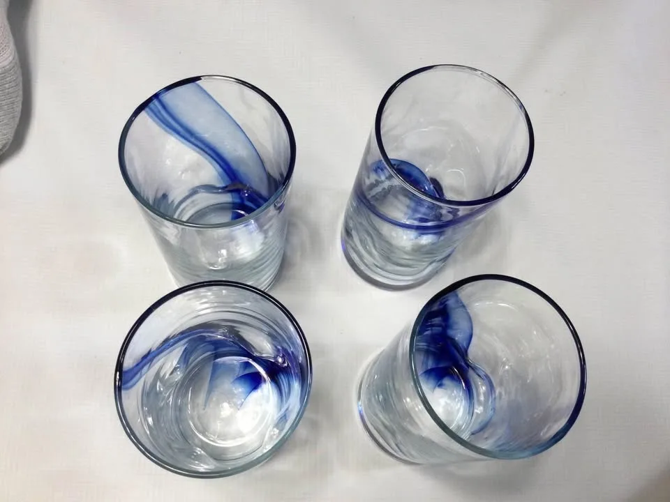 Lot of 4 Libbey Blue Ribbon Glasses 6” Tall #Cleanout image indicator(3)