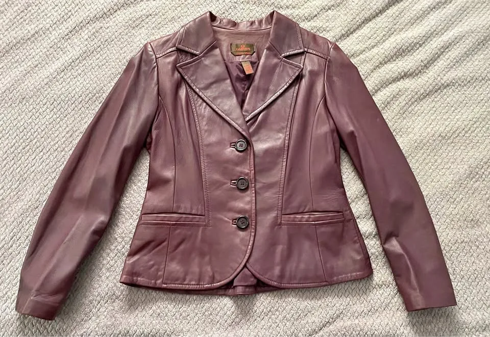 Danier Purple Leather Jacket