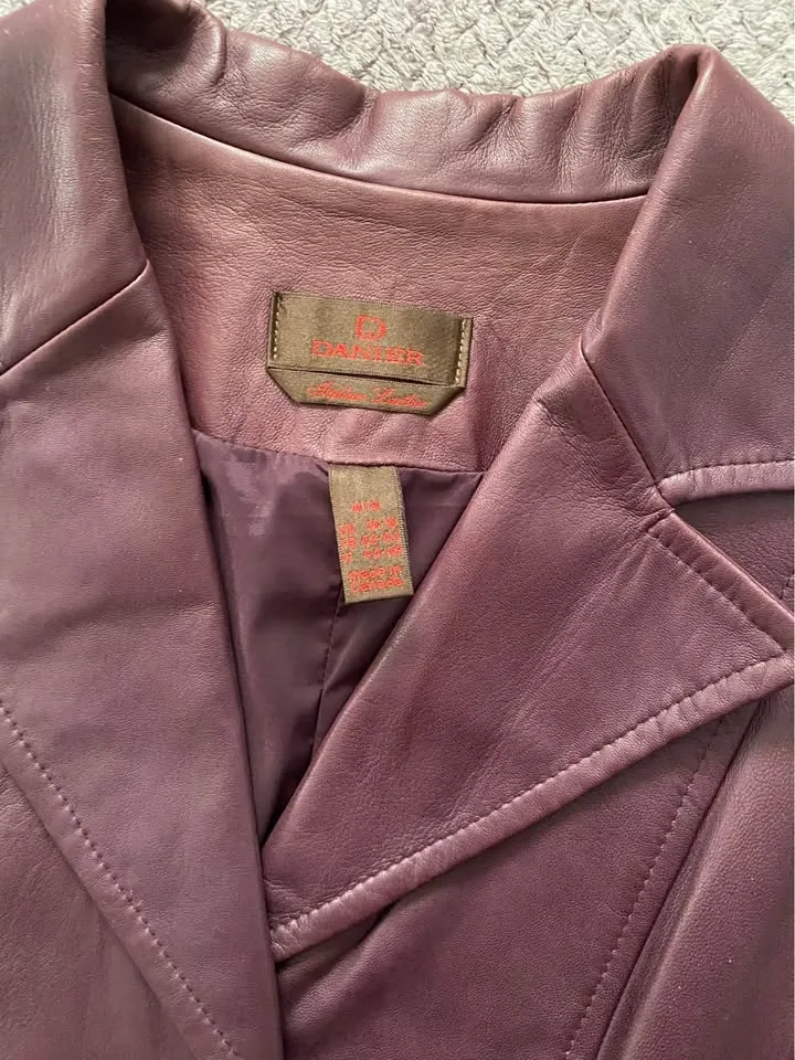 Danier Purple Leather Jacket image indicator(2)