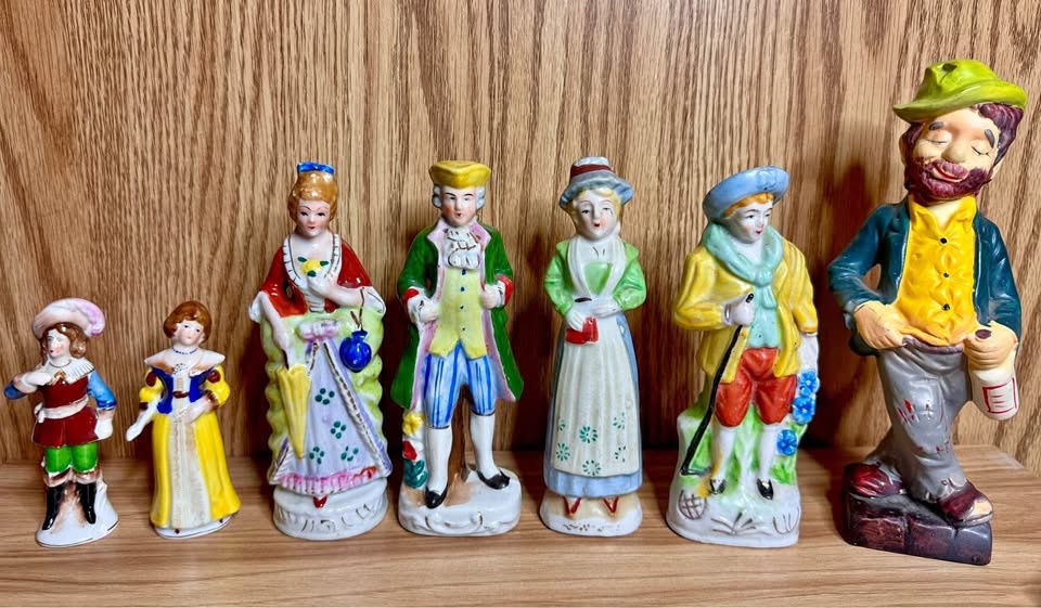 7 Vintage Porcelain Figurines - Circa 1945-1955 - $40