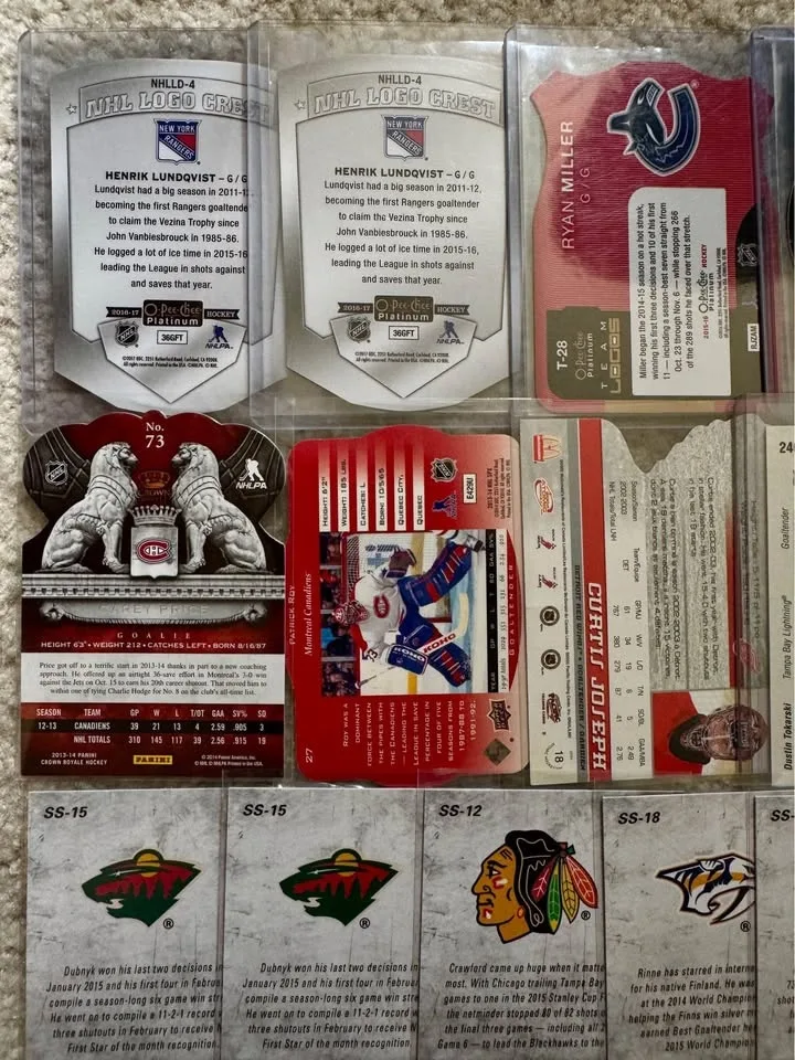 NHL Hockey Goalie Trading Cards - All goalies image indicator(9)