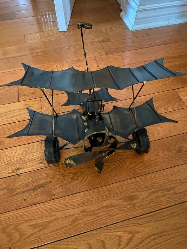VTG 70s MCM Metal Art Airplane Sculpture - photo 2