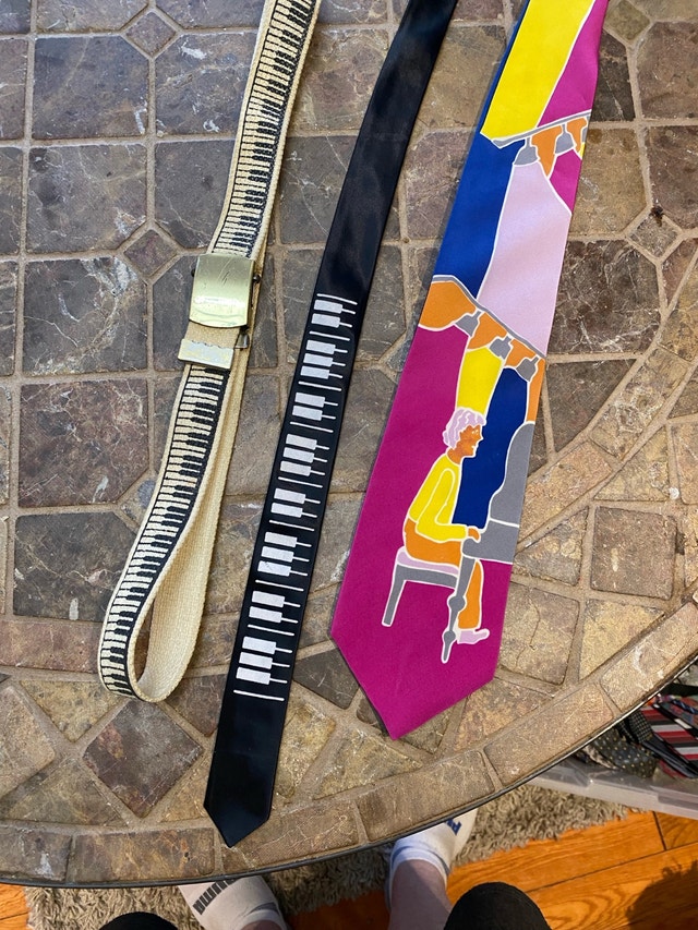 Vintage piano ties and belt
