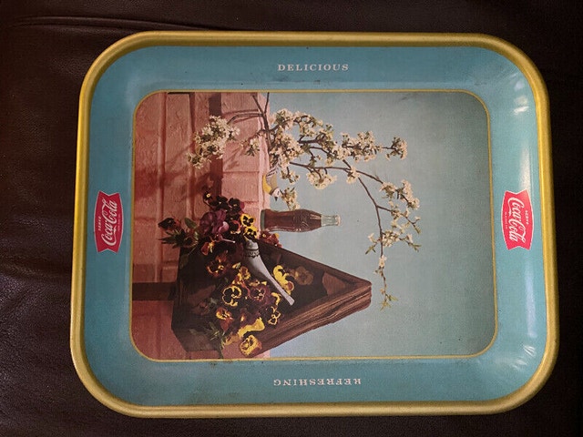 COCA COLA 1958 Vintage Metal Serving Tray
