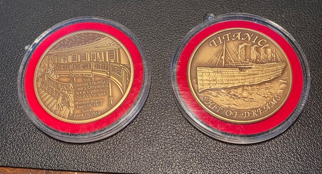 Two Titanic Ship of Dreams Bronza Medal coins