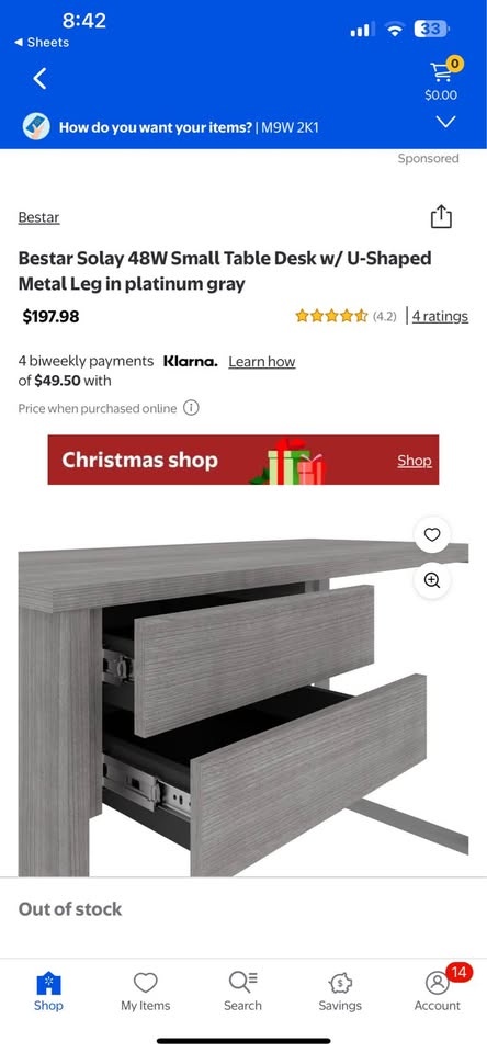 Bestar Solay 48W Small Table Desk - platinum gray - photo 5