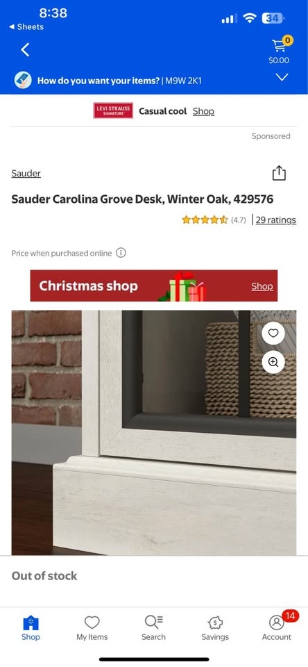 Sauder Carolina Grove Desk, Winter Oak, 429576 - photo 5