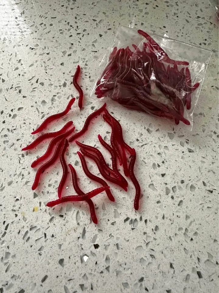 Plastic worms for fishing bait