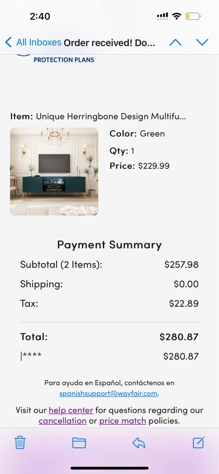 Wayfair Herringbone TV Stand With LED Light - photo 4