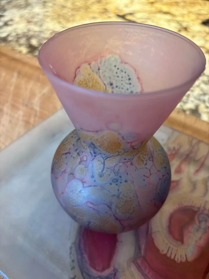 Stunning hand painted carafe, glasses and plate image indicator(2)