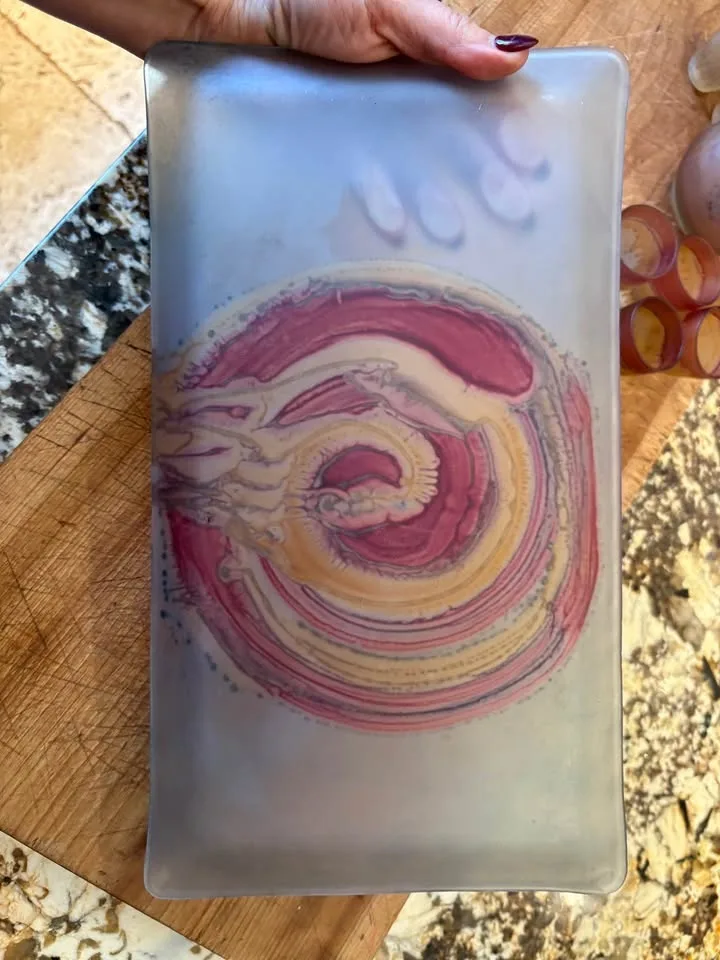 Stunning hand painted carafe, glasses and plate image indicator(7)