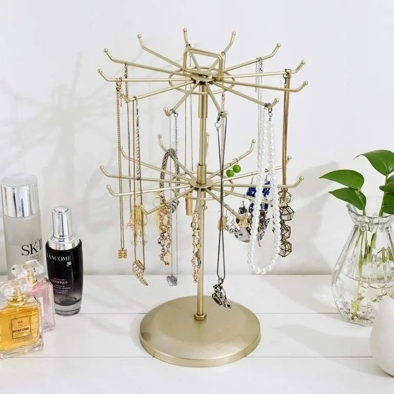 Rotating Necklace and Bracelet Organizer Jewelry Stand